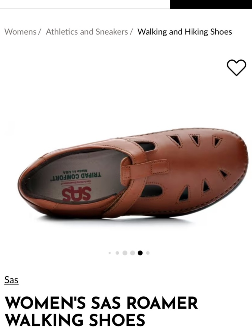 SAS ROAMER WALKING SHOES, T-Strap, Chestnut, 8 Medium - Picture 2 of 10